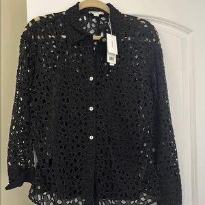 Vince Black Blouse with camisole -size Small NWT